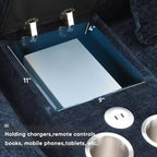Divano componibile a U Whisen Modern Design in ciniglia con portabicchieri e caricatore USB