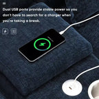 Divano componibile a U Whisen Modern Design in ciniglia con portabicchieri e caricatore USB