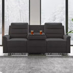 Mjkone Divano reclinabile a 3 posti, Divano regolabile per soggiorno con schienale centrale ribaltabile, Poltrone per home theater