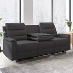 Mjkone Divano reclinabile a 3 posti, Divano regolabile per soggiorno con schienale centrale ribaltabile, Poltrone per home theater