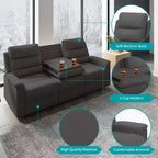 Mjkone Divano reclinabile a 3 posti, Divano regolabile per soggiorno con schienale centrale ribaltabile, Poltrone per home theater