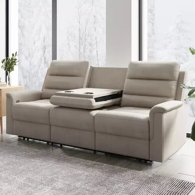 Mjkone Divano reclinabile a 3 posti, Divano regolabile per soggiorno con schienale centrale ribaltabile, Poltrone per home theater