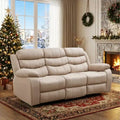 Mjkone 3-Seater Recliner Sofa,Adjustable Living Room Sofa with Flip Middle Backrest, Home Theater Seating Couch