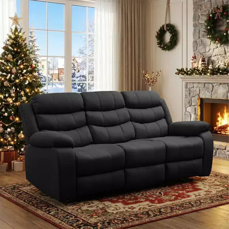 Mjkone Divano reclinabile a 3 posti, Divano regolabile per soggiorno con schienale centrale ribaltabile, Poltrone per home theater