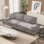 ATJafurn Sectional Sofa Couch 116 Inch Oversized Grey Corduroy 4 Seater Modern Modular Armless Sleeper with Removable Pillows For Living Room