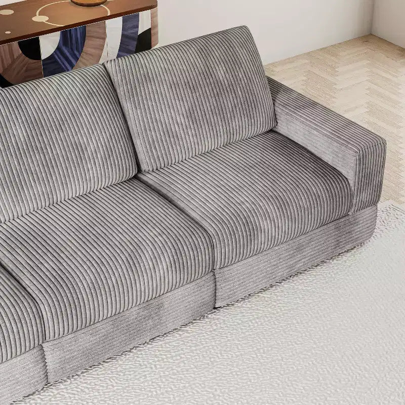 Divano componibile in velluto a coste ATJafurn, moderno, modulare, di grandi dimensioni, imbottito con comodi cuscini, seduta profonda per soggiorno, camera da letto, appartamento, ufficio