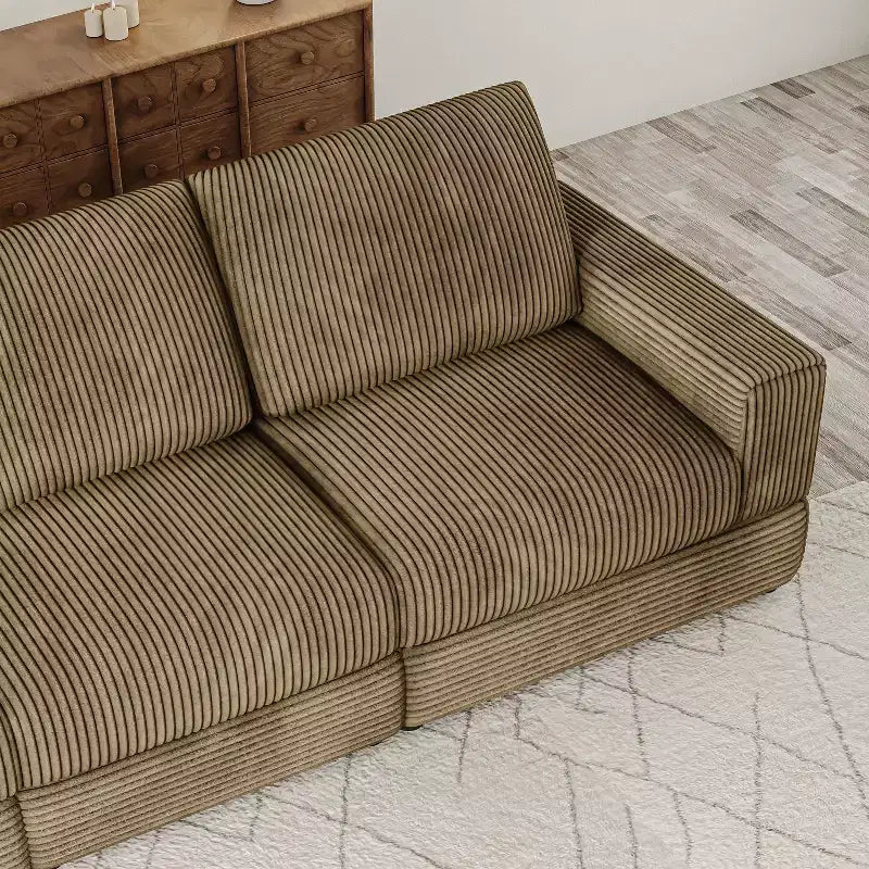 Divano componibile in velluto a coste ATJafurn, moderno, modulare, di grandi dimensioni, imbottito con comodi cuscini, seduta profonda per soggiorno, camera da letto, appartamento, ufficio