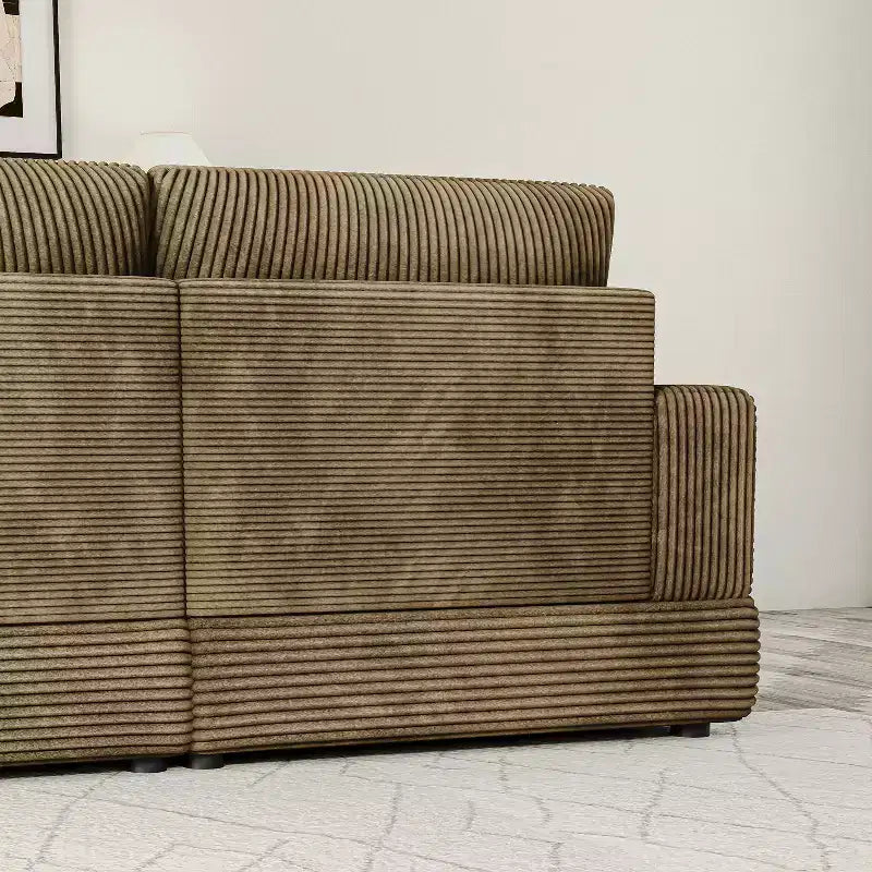 Divano componibile in velluto a coste ATJafurn, moderno, modulare, di grandi dimensioni, imbottito con comodi cuscini, seduta profonda per soggiorno, camera da letto, appartamento, ufficio