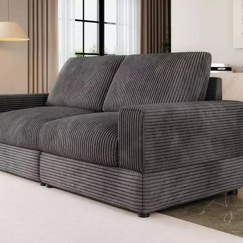 Divano componibile in velluto a coste ATJafurn, moderno, modulare, di grandi dimensioni, imbottito con comodi cuscini, seduta profonda per soggiorno, camera da letto, appartamento, ufficio
