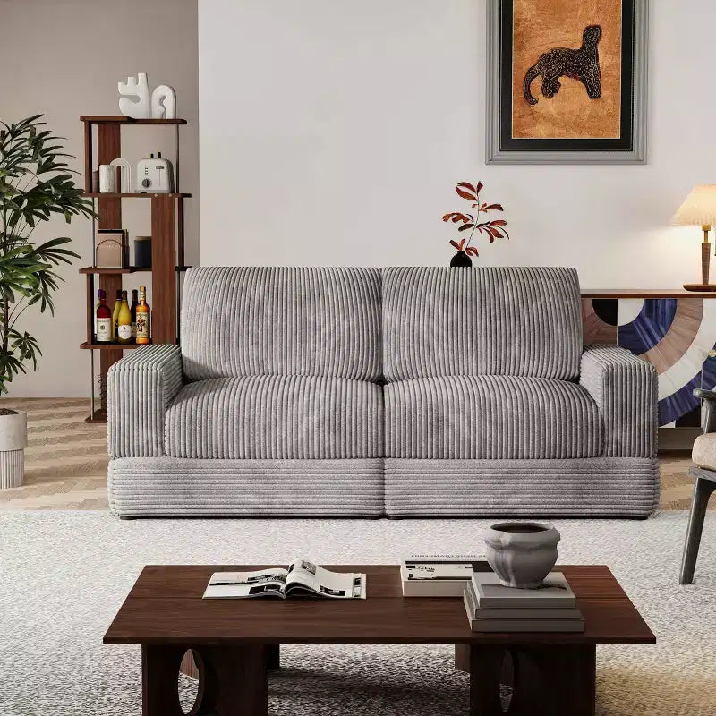 Divano componibile in velluto a coste ATJafurn, moderno, modulare, di grandi dimensioni, imbottito con comodi cuscini, seduta profonda per soggiorno, camera da letto, appartamento, ufficio