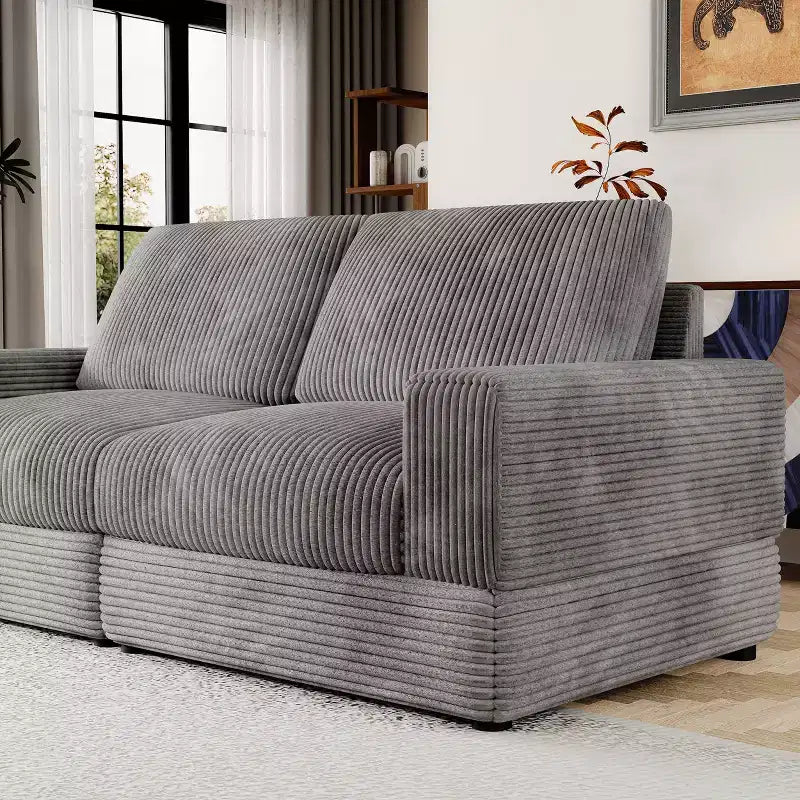 Divano componibile in velluto a coste ATJafurn, moderno, modulare, di grandi dimensioni, imbottito con comodi cuscini, seduta profonda per soggiorno, camera da letto, appartamento, ufficio