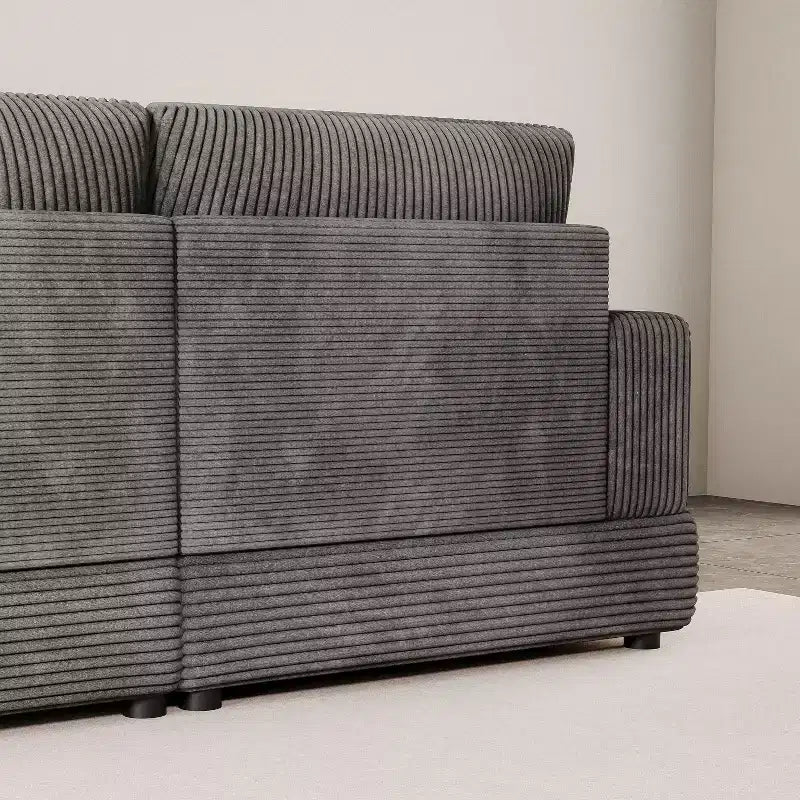 Divano componibile in velluto a coste ATJafurn, moderno, modulare, di grandi dimensioni, imbottito con comodi cuscini, seduta profonda per soggiorno, camera da letto, appartamento, ufficio