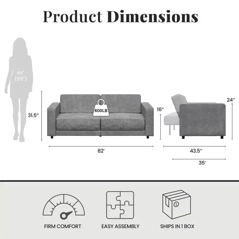 Divano letto futon Allie RealRooms