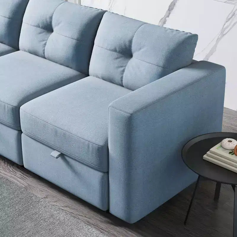 ATJafurn Divano Sezionale Imbottito con Contenitore, Divani Letto con Bracciolo Quadrato per Soggiorno, Appartamenti e Piccoli Spazi