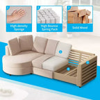Mjkone Modern Small Cloud Couch, Divano Minimalista per Soggiorno, Divano a L con Chaise Longue