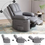 Poltrona Reclinabile Manuale in Similpelle - Design Ergonomico da 68 cm con Portabicchieri e Vano Portaoggetti, per Home Theater e Soggiorno
