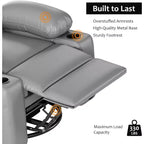 Poltrona Reclinabile Manuale in Similpelle - Design Ergonomico da 68 cm con Portabicchieri e Vano Portaoggetti, per Home Theater e Soggiorno