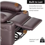 Poltrona Reclinabile Manuale in Similpelle - Design Ergonomico da 68 cm con Portabicchieri e Vano Portaoggetti, per Home Theater e Soggiorno