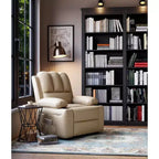 Poltrona Reclinabile Manuale in Similpelle - Design Ergonomico da 68 cm con Portabicchieri e Vano Portaoggetti, per Home Theater e Soggiorno