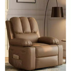 Poltrona Reclinabile Manuale in Similpelle - Design Ergonomico da 68 cm con Portabicchieri e Vano Portaoggetti, per Home Theater e Soggiorno