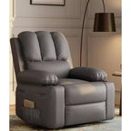 Poltrona Reclinabile Manuale in Similpelle - Design Ergonomico da 68 cm con Portabicchieri e Vano Portaoggetti, per Home Theater e Soggiorno