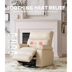 27 Poltrona reclinabile oversize con calore e massaggio, girevole a 360° e dondolio manuale, telecomando per soggiorno, camera da letto