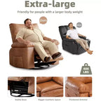 27 Poltrona reclinabile oversize con calore e massaggio, girevole a 360° e dondolio manuale, telecomando per soggiorno, camera da letto