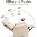 Poltrona Reclinabile Extra Large per Adulti - Divano Recliner in Pelle PU con Schiuma ad Alta Densità, Seduta Ampia e Reclinazione Manuale Fluida