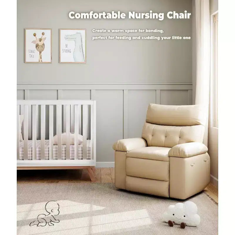 Poltrona Reclinabile Extra Large per Adulti - Divano Recliner in Pelle PU con Schiuma ad Alta Densità, Seduta Ampia e Reclinazione Manuale Fluida