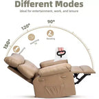 Poltrona Reclinabile Extra Large per Adulti - Divano Recliner in Pelle PU con Schiuma ad Alta Densità, Seduta Ampia e Reclinazione Manuale Fluida
