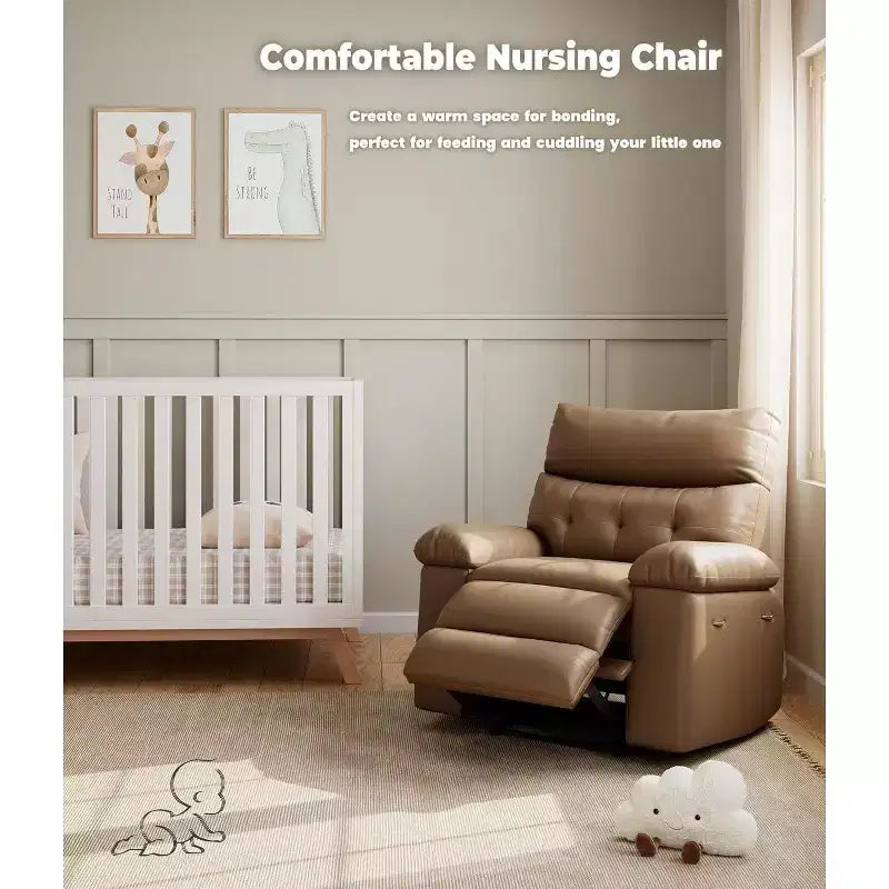 Poltrona Reclinabile Extra Large per Adulti - Divano Recliner in Pelle PU con Schiuma ad Alta Densità, Seduta Ampia e Reclinazione Manuale Fluida
