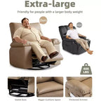 Poltrona Reclinabile Extra Large per Adulti - Divano Recliner in Pelle PU con Schiuma ad Alta Densità, Seduta Ampia e Reclinazione Manuale Fluida