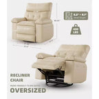 Poltrona Reclinabile Extra Large per Adulti - Divano Recliner in Pelle PU con Schiuma ad Alta Densità, Seduta Ampia e Reclinazione Manuale Fluida