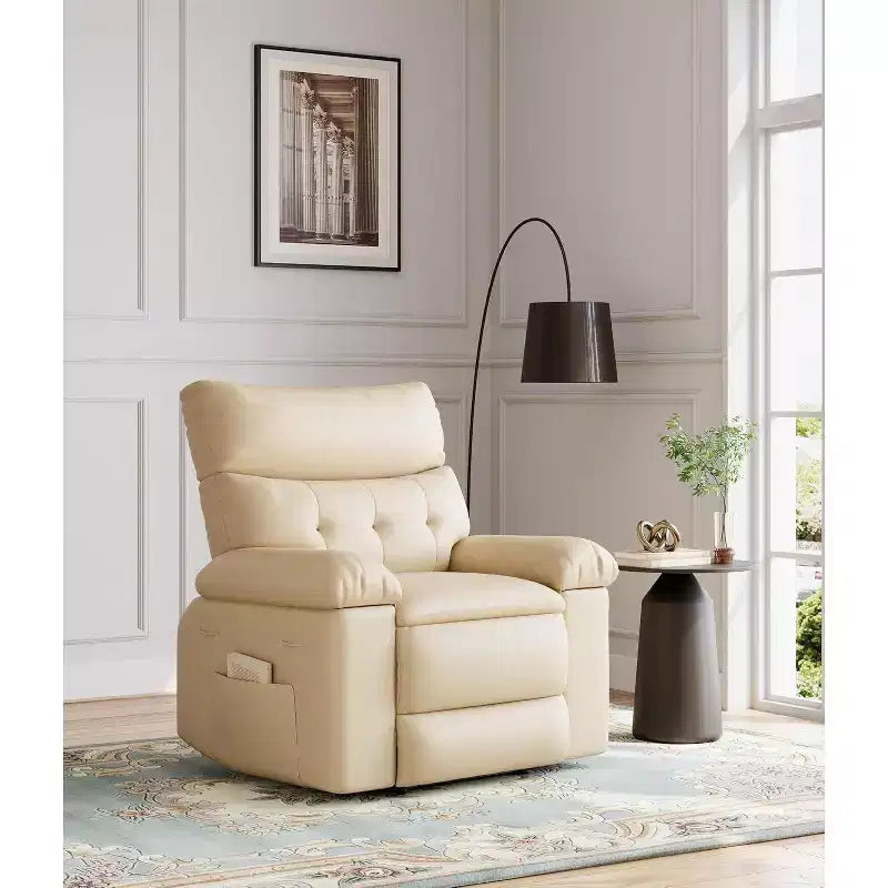 Poltrona Reclinabile Extra Large per Adulti - Divano Recliner in Pelle PU con Schiuma ad Alta Densità, Seduta Ampia e Reclinazione Manuale Fluida