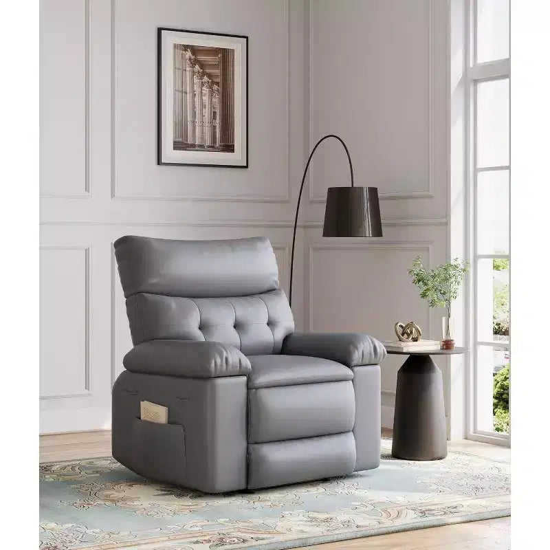 Poltrona Reclinabile Extra Large per Adulti - Divano Recliner in Pelle PU con Schiuma ad Alta Densità, Seduta Ampia e Reclinazione Manuale Fluida