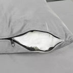 Divano sezionale moderno a L Whisen 105 con pouf contenitore e 2 cuscini