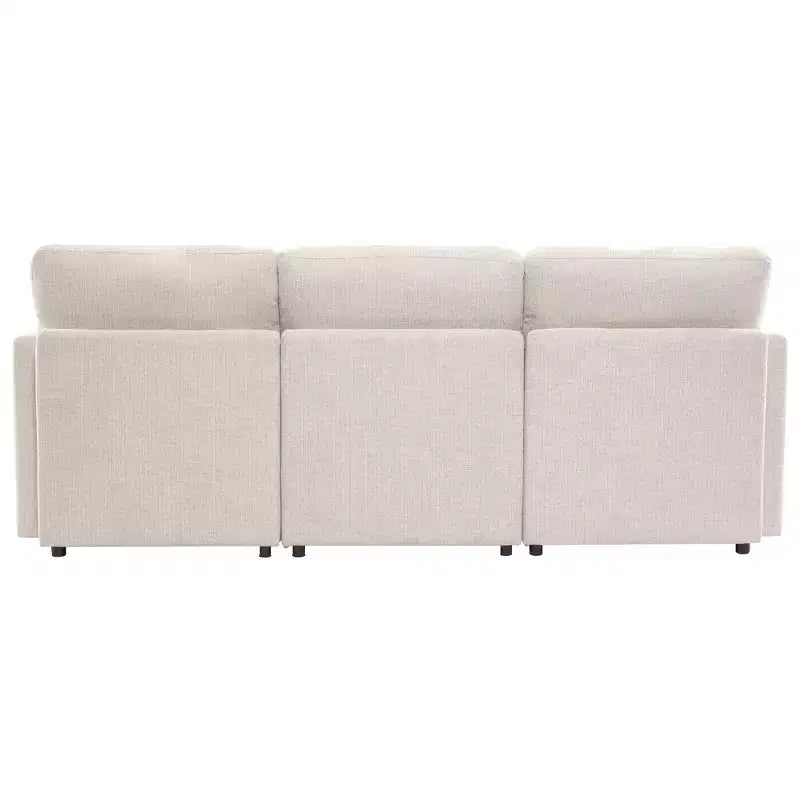 85.4 Divano Letto Sezionale Modulare con Pouf, Porte USB Divano in ciniglia Convertibile a L/U per Soggiorno