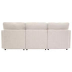 85.4 Divano Letto Sezionale Modulare con Pouf, Porte USB Divano in ciniglia Convertibile a L/U per Soggiorno
