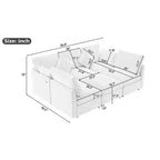 85.4 Divano Letto Sezionale Modulare con Pouf, Porte USB Divano in ciniglia Convertibile a L/U per Soggiorno