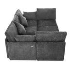 85.4 Divano Letto Sezionale Modulare con Pouf, Porte USB Divano in ciniglia Convertibile a L/U per Soggiorno