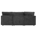 85.4 Divano Letto Sezionale Modulare con Pouf, Porte USB Divano in ciniglia Convertibile a L/U per Soggiorno