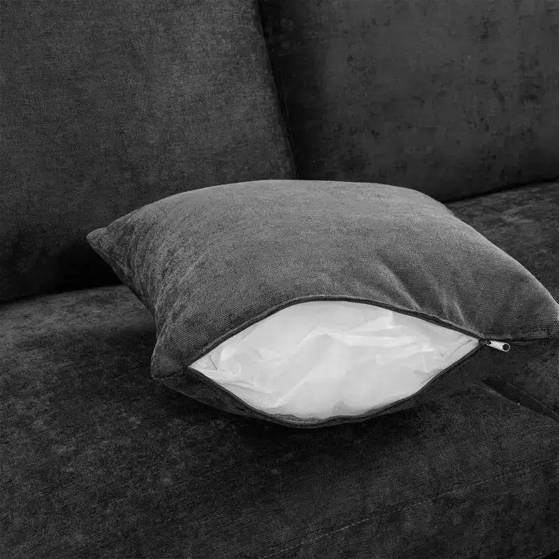 85.4 Divano Letto Sezionale Modulare con Pouf, Porte USB Divano in ciniglia Convertibile a L/U per Soggiorno