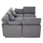 85.4 Divano Letto Sezionale Modulare con Pouf, Porte USB Divano in ciniglia Convertibile a L/U per Soggiorno