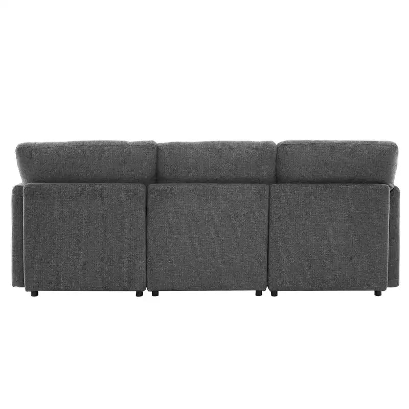 85.4 Divano Letto Sezionale Modulare con Pouf, Porte USB Divano in ciniglia Convertibile a L/U per Soggiorno