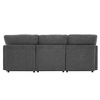 85.4 Divano Letto Sezionale Modulare con Pouf, Porte USB Divano in ciniglia Convertibile a L/U per Soggiorno