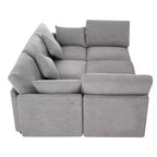 85.4 Divano Letto Sezionale Modulare con Pouf, Porte USB Divano in ciniglia Convertibile a L/U per Soggiorno