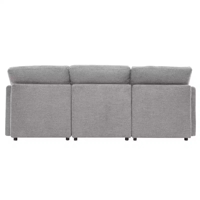 85.4 Divano Letto Sezionale Modulare con Pouf, Porte USB Divano in ciniglia Convertibile a L/U per Soggiorno