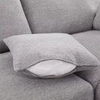 85.4 Divano Letto Sezionale Modulare con Pouf, Porte USB Divano in ciniglia Convertibile a L/U per Soggiorno