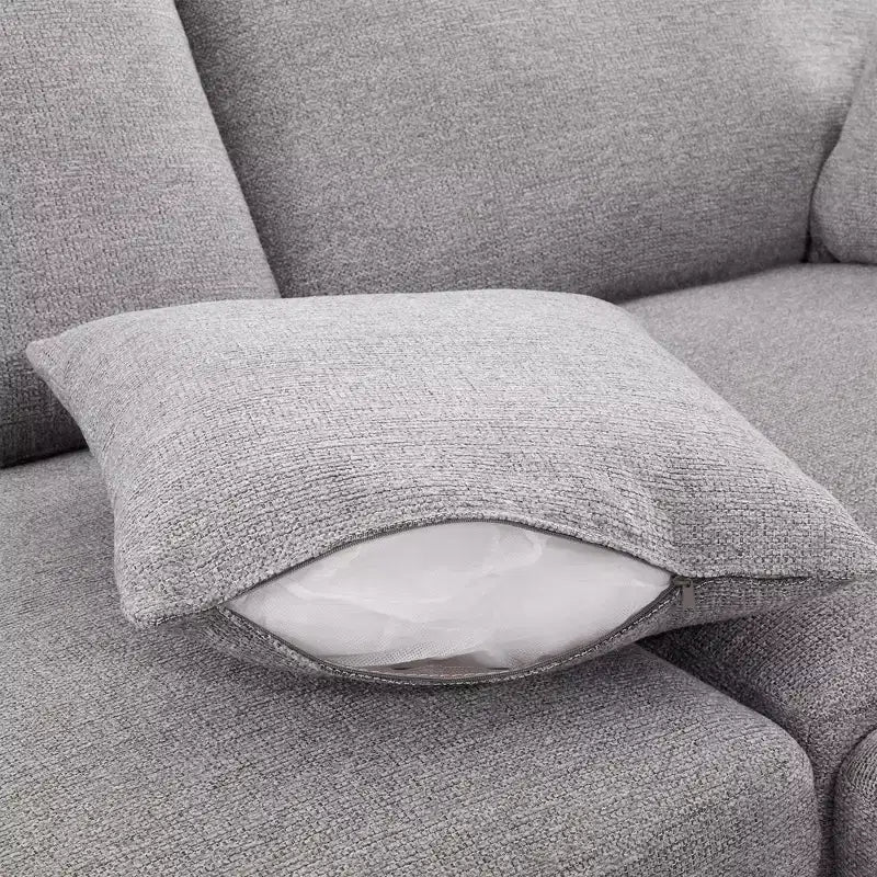 85.4 Divano Letto Sezionale Modulare con Pouf, Porte USB Divano in ciniglia Convertibile a L/U per Soggiorno