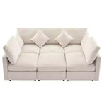 85.4 Divano Letto Sezionale Modulare con Pouf, Porte USB Divano in ciniglia Convertibile a L/U per Soggiorno